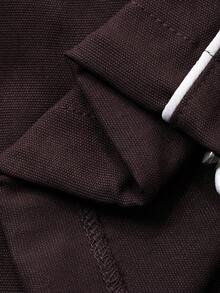 DAZY 女式撞色饰边休闲裤，秋季 - 咖啡棕 - 查看 7