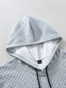 Manfinity Homme 男士贴袋休闲长袖套头连帽衫卫衣，男士休闲连帽衫，男士套头连帽衫，Sumwon 男士连帽衫，休闲复古风，适合日常休闲、周末旅行、户外活动、探险旅行、轻松的工作环境或半正式场合，也是送给男友/丈夫、周年纪念日或圣诞节的理想礼物。 - 淺灰色 - 查看 4