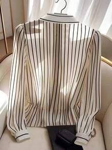 Franclia Gestreiftes Freizeithemd in Große Größen, Businessbluse