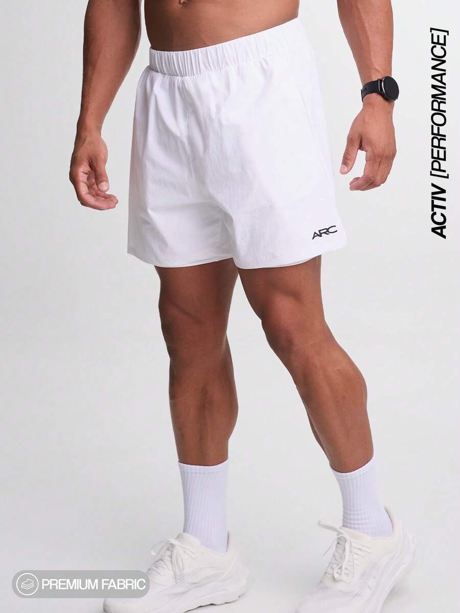 Quần short thể thao in chữ đa năng thường ngày ARC dành cho nam - trắng - Xem 1