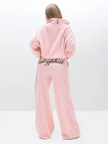 BABYPHAT Baggy Sweatpants For Casual Comfort Loungewear Wide Leg Drawstring Waist Pants - Pink - View 5