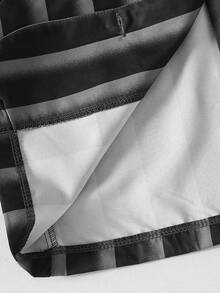 SHEIN 2 件套年轻女孩深色条纹西装外套和松紧腰百褶裙套装，星期三亚当斯风格，秋季休闲装