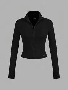 SHEIN EZwear 2 件卡通印花拉链长袖针织 T 恤，粉色和黑色，女款，秋冬 - 彩色 - 查看 5