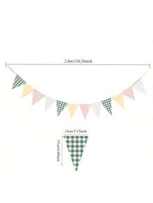 12 件/袋彩色格子彩旗横幅旗帜，三角彩旗花环装饰，适用于婚礼生日狂欢节圣诞节户外家居节日 - 顏色 - 查看 10