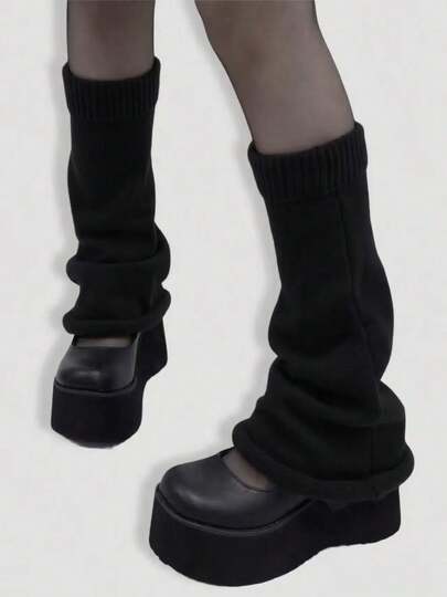 Goth 1 Paar extra lange gestreifte Stulpen für Frauen, warm