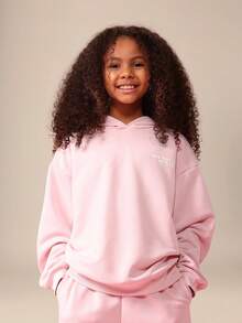 SUMWON Pink Fruit Print Hoodie And Sweatpants Co-Ord Set For Girls