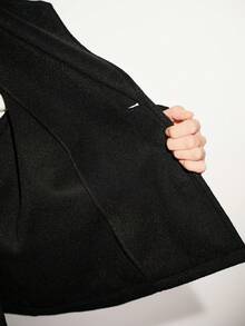 Lumivelle Áo khoác ngắn thiết kế theo phong cách Pháp cổ điển dành cho nữ, Hàng mới về mùa thu năm 2025, Áo khoác len dáng rộng cài hai hàng khuy, Màu đen, Áo khoác ngắn thiết kế theo phong cách Pháp cổ điển sang trọng mùa thu/đông năm 2025, Áo khoác len dáng rộng cài hai hàng khuy có túi cổ áo, Áo khoác thủy thủ ngắn, Thiết kế dáng hộp cài hai hàng khuy, Áo khoác ngắn nữ, Áo khoác ngắn nữ mùa thu năm 2025 mới về, Áo gió cổ chữ V cài hai hàng khuy Design Sense - màu đen - Xem 9