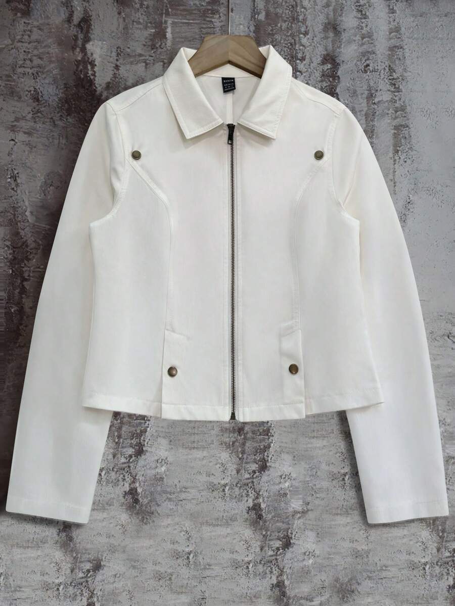 Lyxana Women's Casual Versatile Commuter Solid Color Lightweight Jacket