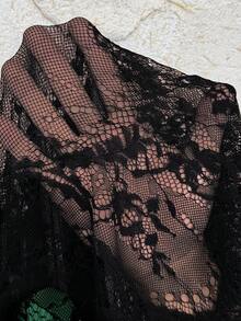 SHEIN Clasi 女士优雅性感黑色蕾丝吊带背心 - 綠色 - 查看 7