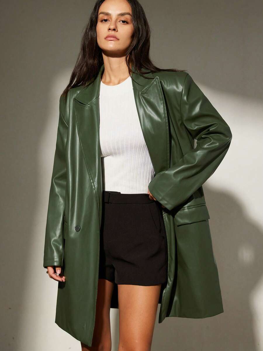 Aveloria Modichic 皮夹克，欧美风皮革休闲西装外套