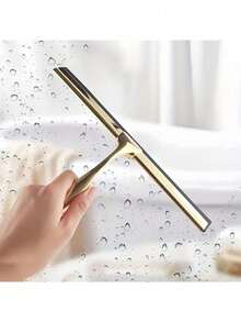 1pc Stainless Steel Shower Squeegee With Silicone Blade & Ergonomic Handle - Rust-Resistant Bathroom, Kitchen, Car Glass Cleaner - Includes Hooks Holder For Shower Doors, Windows, Mirrors, Bathroom Cleaning Tool | Modern Sleek Design | Stainless Steel Squeegee - Multicolor - View 9