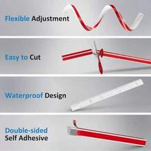 1pc Bathroom Threshold - Waterproof Barrier For Shower Corners Or Kitchen Sinks - Vinyl Material - Multicolor - View 3