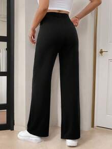 SHEIN Frenchy Women Leopard Print Straight Leg Pants, Back To School Clothes, Fall Clothes, Teacher Outfits, Fashion, Old Money Style, Casual Women Dresses, 4th Of July Clothes Winter Black