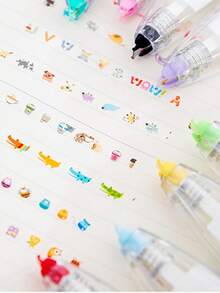 1 pièce Ruban adhésif décoratif à imprimé fraise, fournitures de bureau et scolaires créatives, ruban washi décoratif pour agenda - Rouge - Voir 7