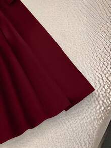 Franclia 女式优雅褶皱修身垂坠翻领单排扣高腰连衣裙，春秋