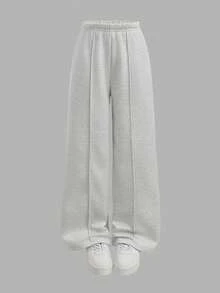 Girlism Conjunto casual de chica adolescente con sudadera con capucha de manga larga y cremallera de unicolor, top de tirantes de unicolor y pantalones de pierna ancha, otoño/invierno