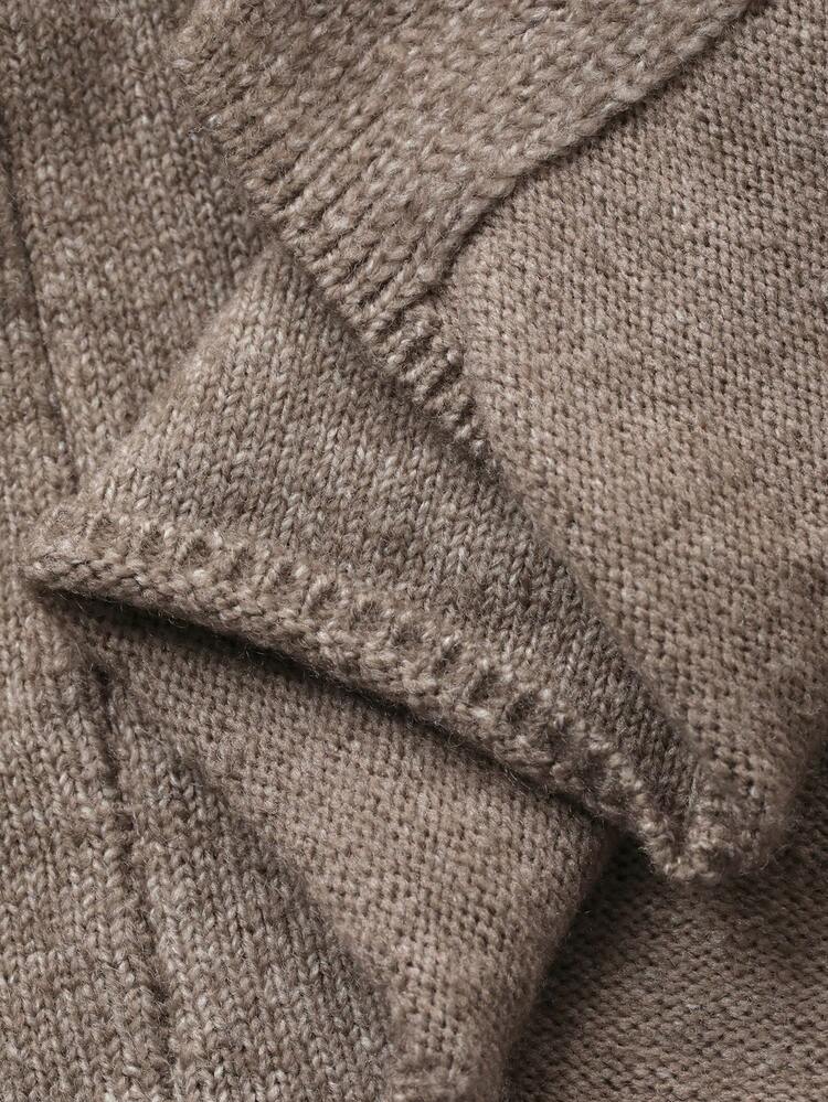 Women's Knitted Hooded Cardigan, Cable Vest And Long Pants Loungewear Set, Winter