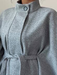 SHEIN Elenzya Elegant Large-Sized Women's Knitted Woolen Coat For Autumn And Winter