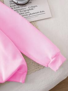 GraphicGems Young Girl' Cute Cartoon Floppy Ear Blue Rabbit Print Sweatshirt, Autumn/Winter - Multicolor - View 4