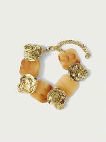 Glisma Women Chain Bracelets,Western Jewelry,Old Money,Gemstone,Outfits,Fall/Autumn/Winter,For Mom/Women/Girl/Mother,Premium - Yellow Gold - View 2