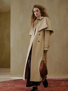 MOTF STUDIO 时尚可拆卸扣带中长款风衣 - 卡其色 - 查看 5