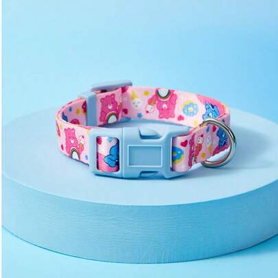Care Bears X PETSIN Vòng cổ màu hồng in hình gấu trái tim dành cho chó cưng
