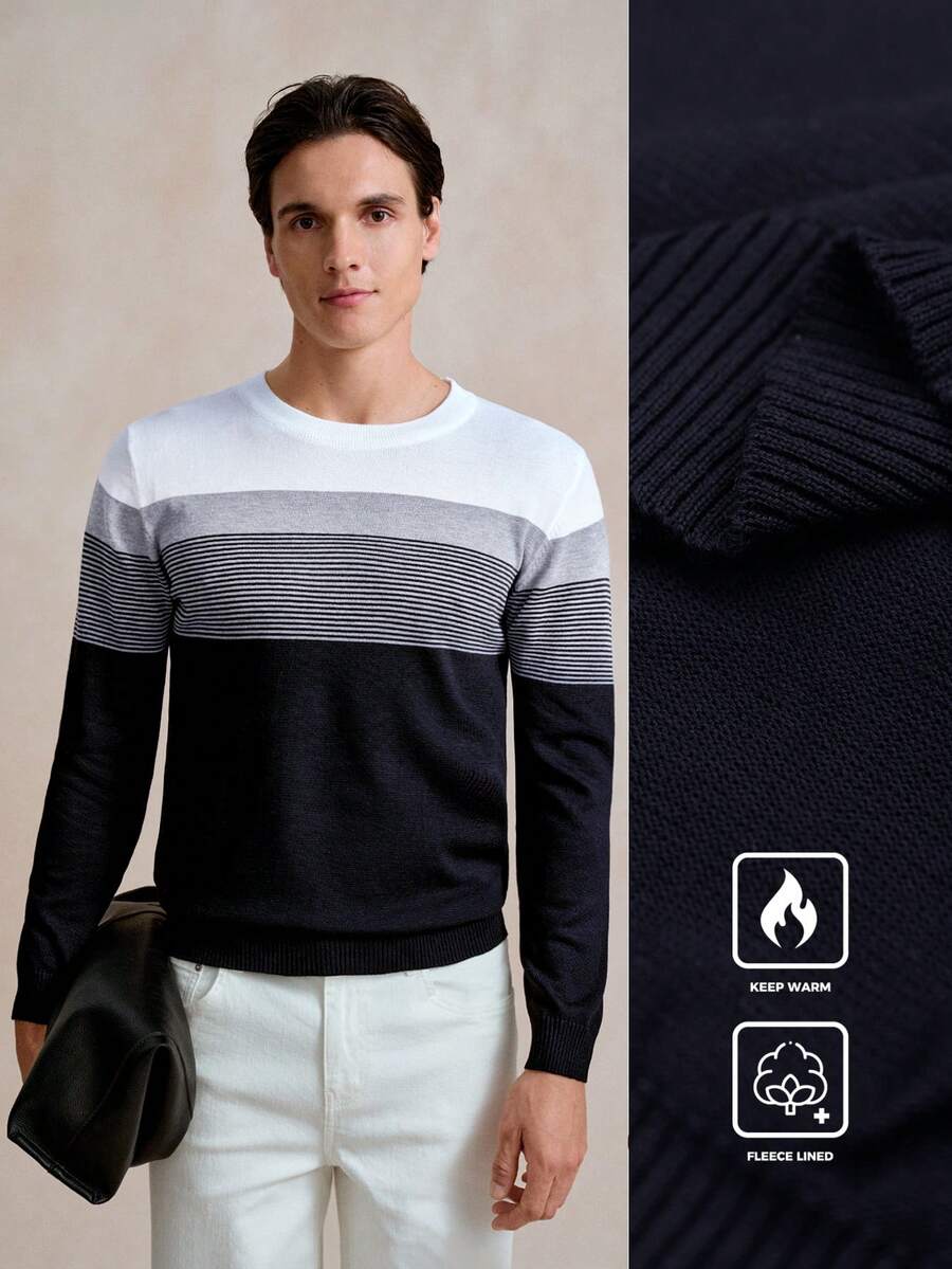 Manfinity Homme Hombres Jersey de color combinado - Blanco - Ver 1