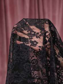 SHEIN SXY Váy ren cạp cao không kèm quần lót, ngày lễ tình nhân - màu đen - Xem 8
