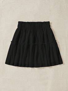 Soleia Einfarbiger Damenrock Mit Paperbag-taille