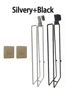 1 件免钻卫生纸架，浴室熨斗卫生纸卷架粘在门上，厨房纸巾架 - 銀色 - 查看 14