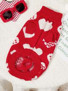 PETSIN Jersey con forma de corazón rojo para el Día de San Valentín, cálido - Rojo - Ver 2