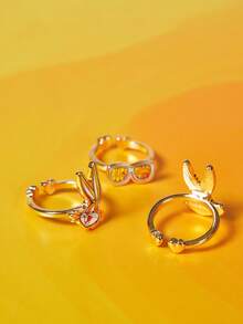 LOONEY TUNES X SHEIN Women Open Ring - Gold - View 4