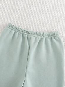 Cozy Pixies Conjunto de 2 piezas de sudadera de cuello redondo de manga larga y pantalones de cintura elástica con estampado de animales de dibujos animados para bebé niño - Multicolor - Ver 5