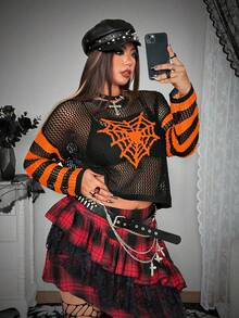 Whyspr Nytt Punk Rebellious Skull Pattern Dam Långärmad Tröja - Multifärgad - Visa 6