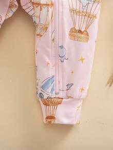 2件套女婴可爱波点图案针织长袖连体衣套装，秋冬季 - 粉色 - 查看 6