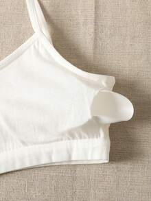 SHEIN 3pcs Tween Girls' Simple Black, White, Pink Comfortable Padded Bras, Soft & Breathable Underwear Set - Multicolor - View 4