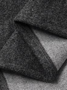 DAZY Plus Size Women Loose Casual Woolen Oblique Placket Drawstring Thick Jacket, Autumn/Winter - Dark Grey - View 7