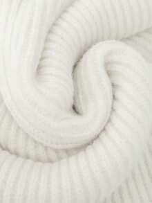 Franclia 两件套女士休闲纯色针织衫套装，包括翻领纽扣开衫和蝴蝶结口袋针织裤 - 白色 - 查看 7