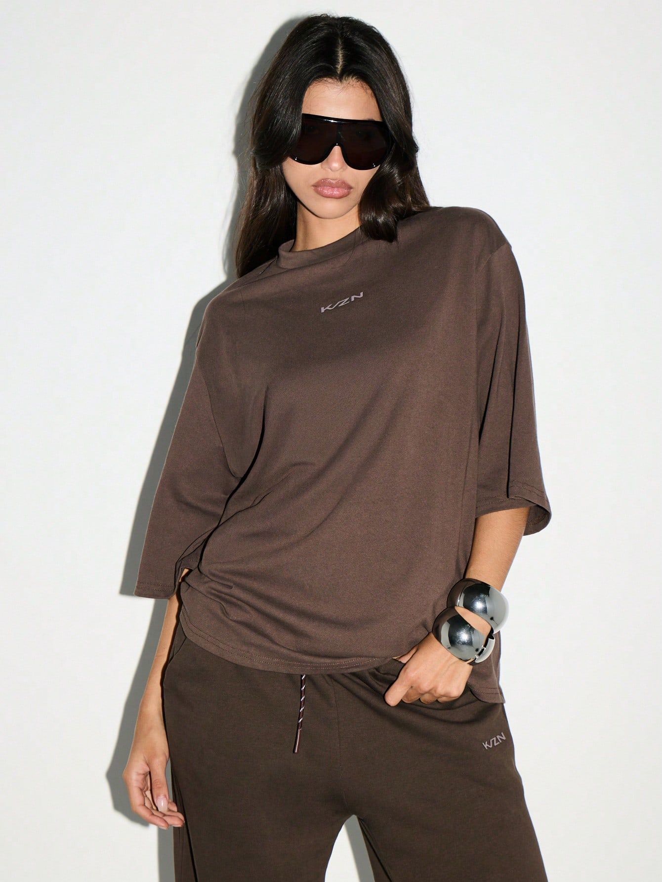 KIZN Oversized Logo T-Shirt With Short Sleeves