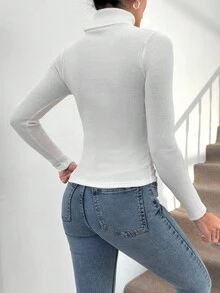 SHEIN Cottnline 2 件女式纯色翻领针织毛衣 - 彩色 - 查看 2