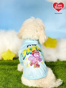 Care Bears X PETSIN 1pc "Free Style" Teddy Bear Star Cartoon Pattern Printed In Blue, Fresh, Lively, Cute, Comfortable And Stretchy Pet Cat And Dog Universal Raglan Sleeve T-Shirt - 淺藍色 - 查看 5