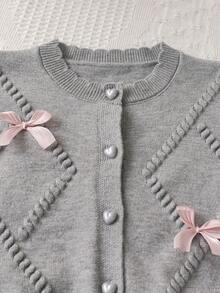 Souflis Souflis 女婴蝴蝶结装饰针织开衫和针织裙套装