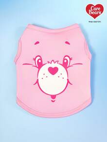 Care Bears X PETSIN 1件可爱心形小熊卡通图案宠物背心，透气亲肤。