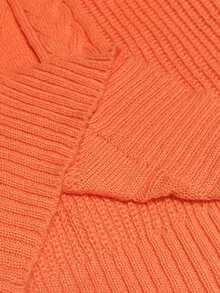 Elenzga Plus Size Solid Color Fitted Knit Dress, Casual For Autumn/Winter - Orange - View 7