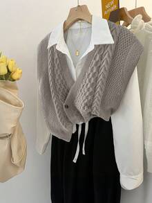 Franclia 女士百搭显瘦优雅休闲上衣，适合初秋穿着 - 卡其色 - 查看 1