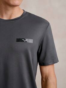Manfinity CityGents Men's Casual Seagull Print Round Neck Short Sleeve T-Shirt, Summer - Dark Grey - View 2