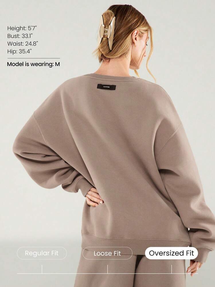 Heavyweight Fleece Oversized Fit Sweatshirt Thick Thermal Warm Winter