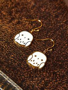 HARRY POTTER X SHEIN Owl Theme Earrings, A Pair Of Hedwig Element Exquisite Earrings - Gold - View 1