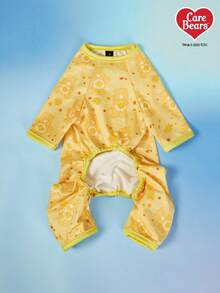 Care Bears X PETSIN 1 件 Funshine 熊卡通可爱图案印花宠物猫狗通用四脚衣服弹性舒适狗狗连体衣 - 黃色 - 查看 9