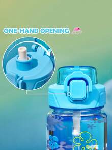 SpongeBob SquarePants | SHEIN 34 Oz / 1000 Ml TRITAN Water Bottle, With A Handle For Easy Carrying, Leak-Proof, Suitable For Travel, Tourism, School, Gym